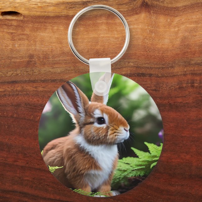 Porte-clés Betsy Le Lapin Brown Et Blanc, Clavier (Recto)