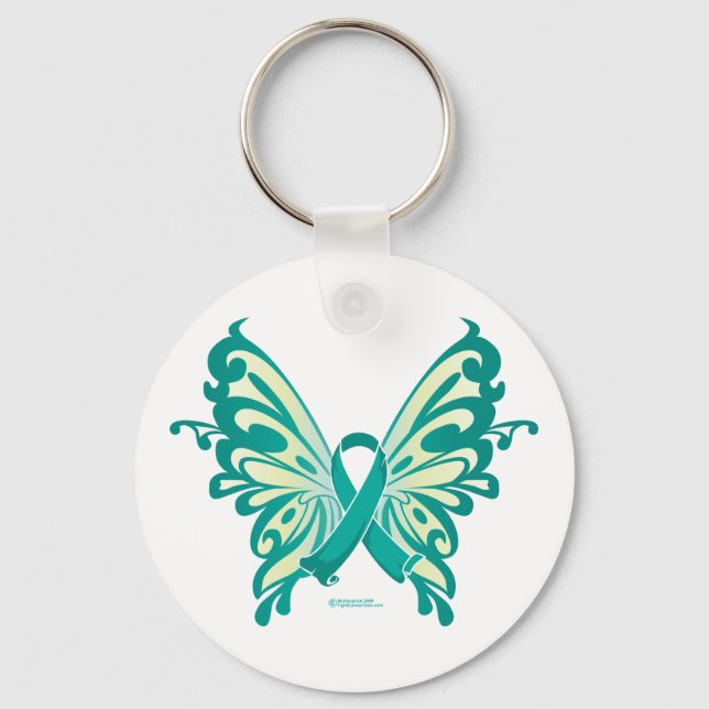 Porte-clés Beurre à ruban du cancer de l'ovaire (Recto)