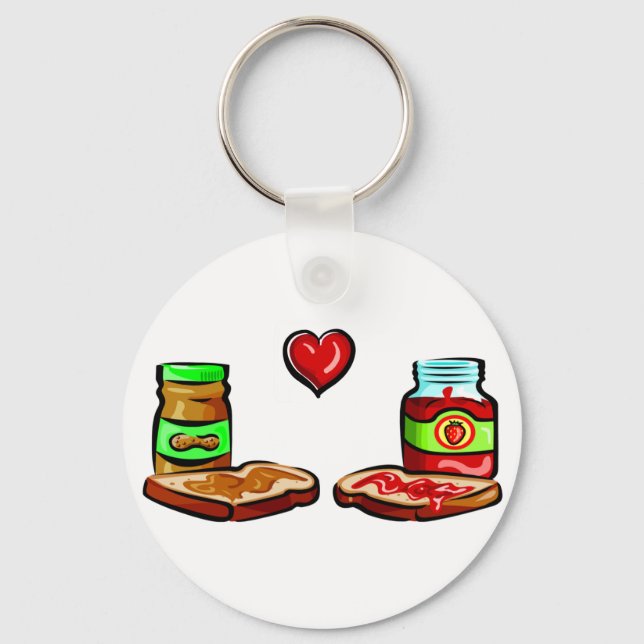 Porte-clés Beurre d'arachide aime la gelée (Recto)