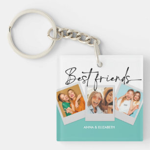Porte-clés BFF 3 Photos Personnalisées Bestie Meilleurs Amis 