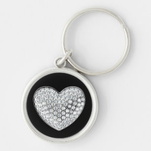 Porte-clés Bg coeur-noir diamant