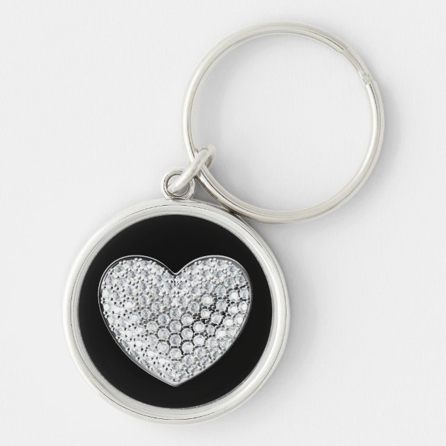 Porte-clés Bg coeur-noir diamant (Devant)