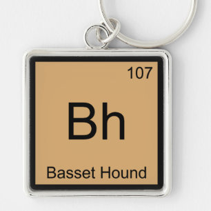 Porte-clés Bh - Basset Hound Chimie Élément Symbole Chien Tee