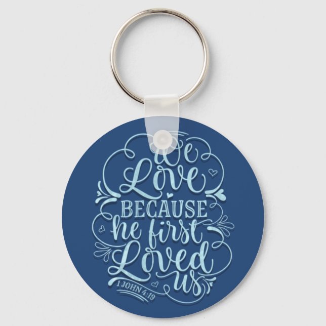Porte-clés Bible chrétienne Verse 1Jean Religieux Dieu Amour (Recto)