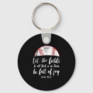 Porte-clés Bible de baseball Verse mignon Psaume chrétien 96