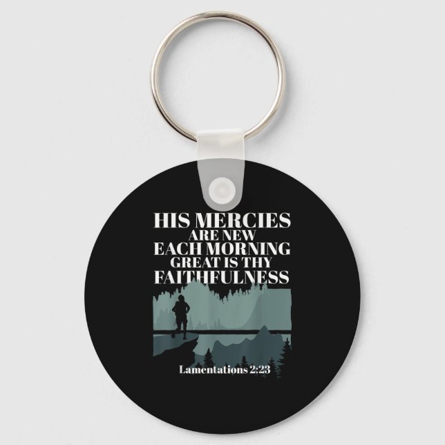 Porte-clés Bible Quote His Mercies Are New Every Morning Jesu (Recto)