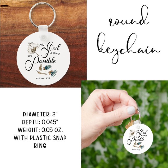 Porte-clés Bible Verse Porte - clé rond (Créateur téléchargé)
