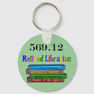Porte-clés Bibliothécaire retraitée 569.0 (Système décimal De