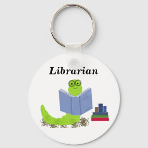Porte-clés Bibliothécaire - ver de livre