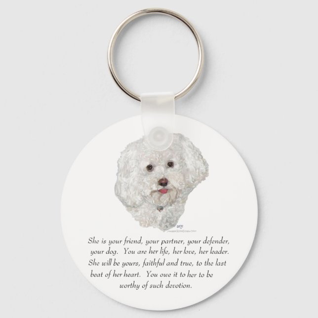 Porte-clés Bichon Frise Keepsake (Recto)