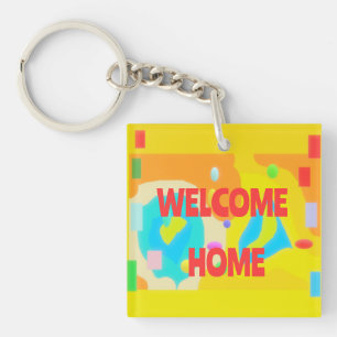 PORTE-CLÉS BIENVENUE À LA MAISON ART PAR SIXSOX COULEURS BRIT