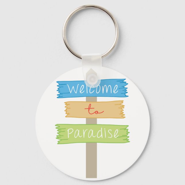 Porte-clés Bienvenue Au Paradis (Recto)