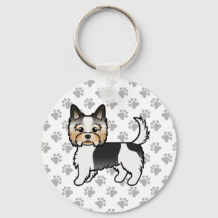 Porte-clés Biewer Terrier / Biewer Yorkie Chien de Dessin Ani