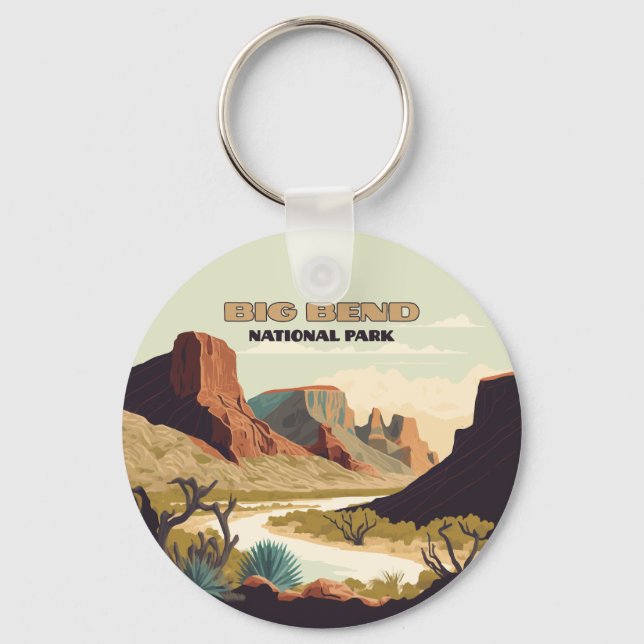 Porte-clés Big Bend National Park Texas Retro Travel (Recto)