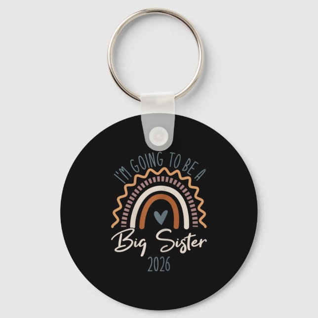 Porte-clés Big Sister 2026 Girls Rainbow Big Sis Sibling  (Recto)