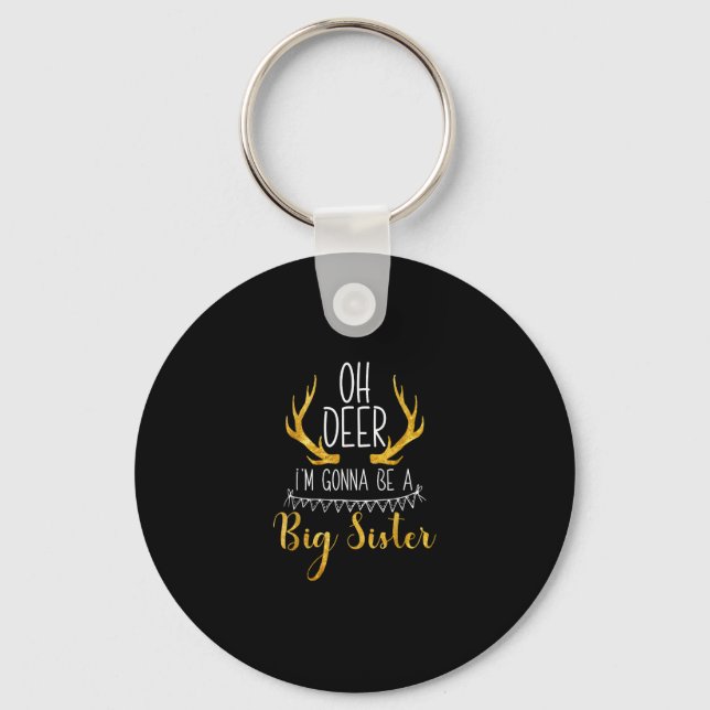 Porte-clés Big Sister Oh Deer Baby Announcement Cute Keychain (Recto)
