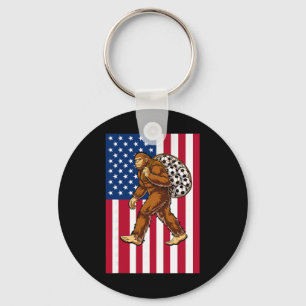 Porte-clés Bigfoot Football Drapeau Usa Drôle Patriotique Sas