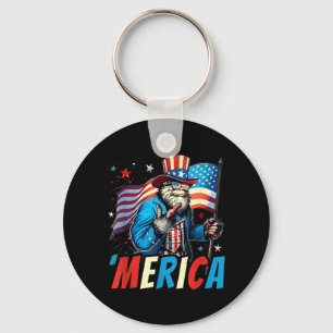 Porte-clés Bigfoot Merica Rock Drapeau Américain Sasquatch 4