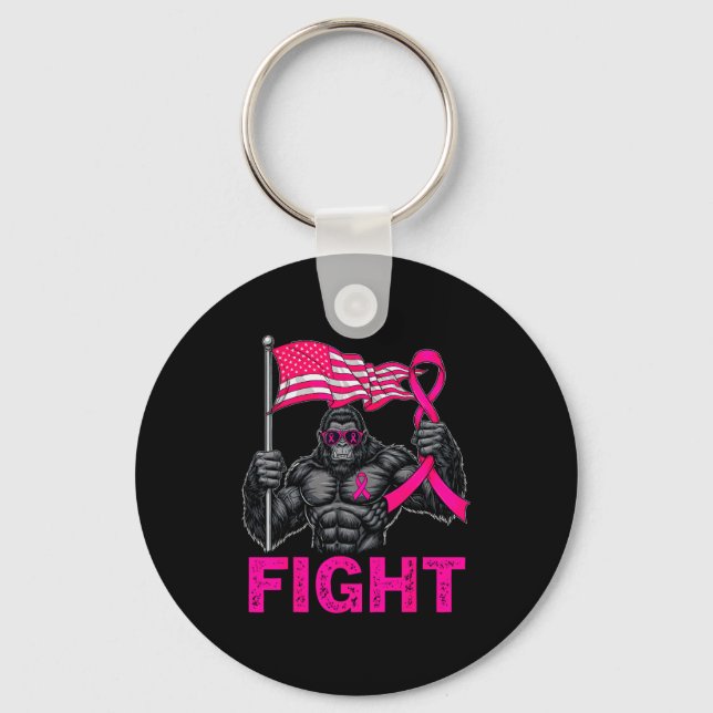 Porte-clés Bigfoot Nk Ribbon Fight Breast Cancer Awareness Me (Recto)