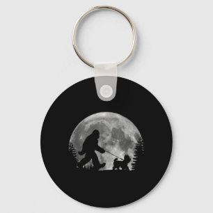 Porte-clés Bigfoot promenant un chien amateurs de Yorkie drôl