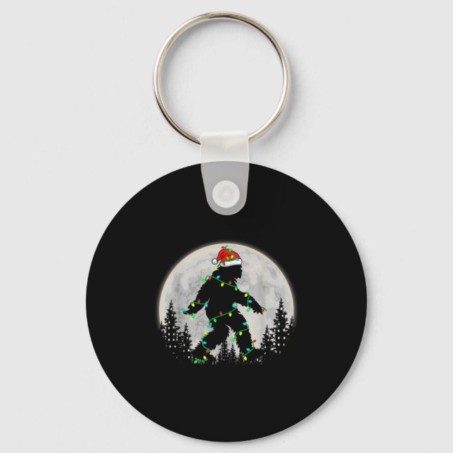 Porte-clés Bigfoot Santa Christmas Tree Lights Funny Xmas Sas (Recto)