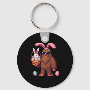 Porte-clés Bigfoot Sasquatch Bunny Oeufs de Pâques Rétro Homm