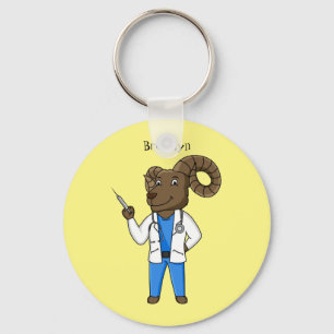 Porte-clés Bighorn sheep doctor cartoon illustration