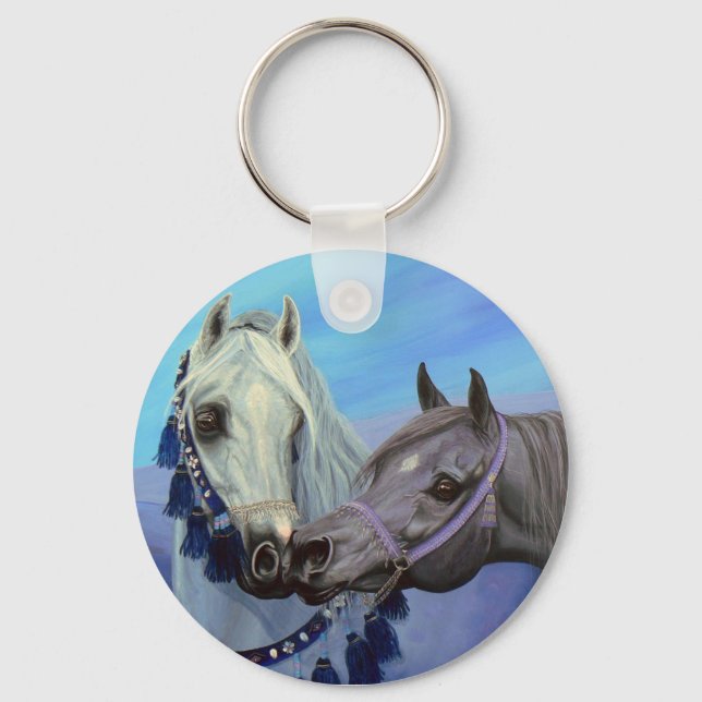 Porte-clés Bijoux du désert porte - clé de chevaux arabes (Recto)