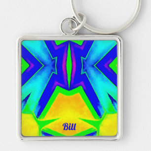 Porte-clés BILL ~ Vert bleu et jaune ~