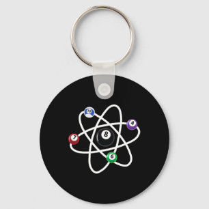 Porte-clés Billard Atom Science Shirt 8 balles Pool Lovers Bi