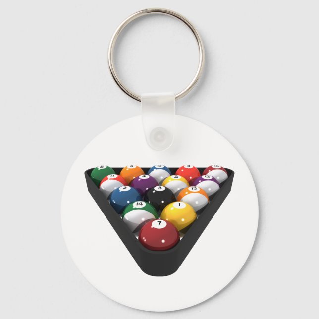 Porte-clés Billard / Boules de billard Remplies : (Recto)