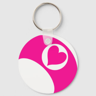 PORTE-CLÉS BILLIARDS DE COEUR ROSE