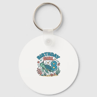 Porte-clés Birthday Girl Sea Turtle 8th Birthday Shirt Design
