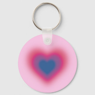 Porte-clés Bisexual flag couleur sur un coeur flou