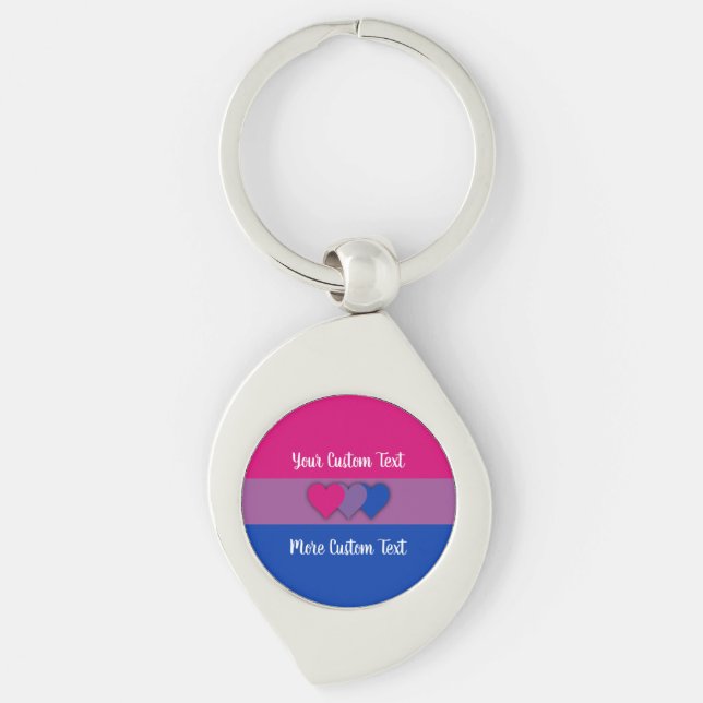 Porte-clés Bisexualité drapeau de fierté avec texte (Devant)