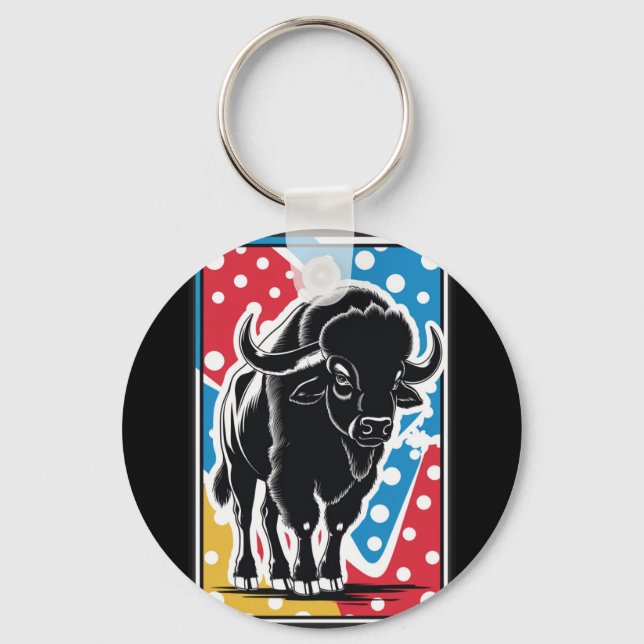 Porte-clés Bison - Buffalo Pop Art (Recto)