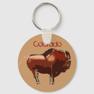 Porte-clés Bison Peint du Colorado