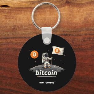Porte-clés Bitcoin Crypto Moon Astronaut Design BTC