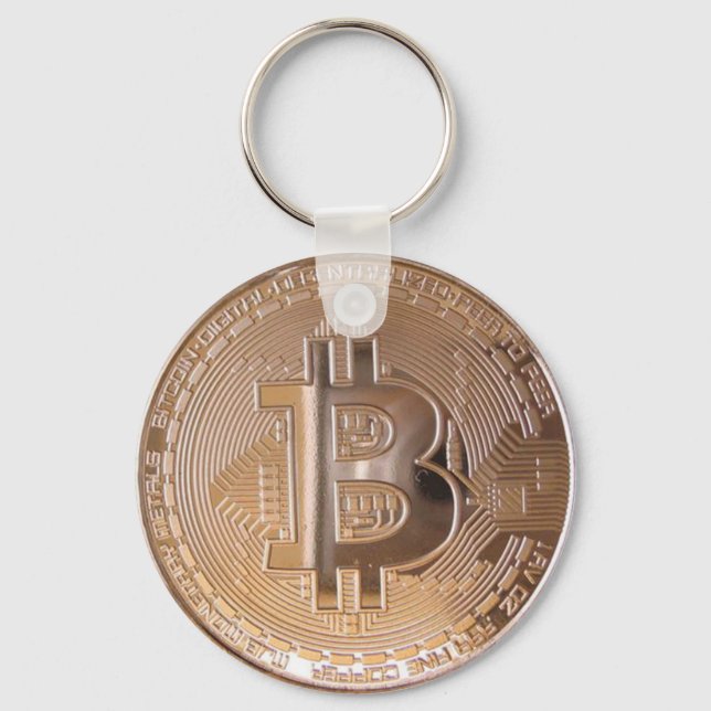 Porte-clés Bitcoin métallique fait ​ ​ de cuivre. M1 (Recto)