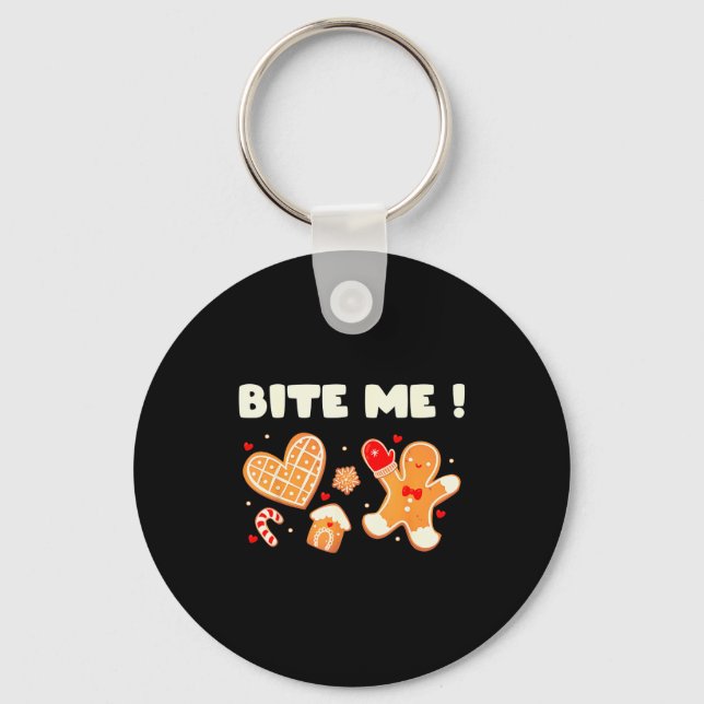 Porte-clés Bite Me Cookie Baking Team Holiday Gingerbread Chr (Recto)