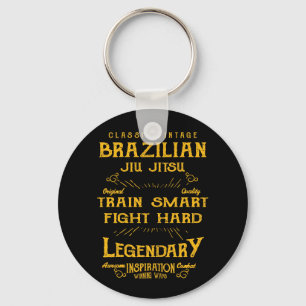 Porte-clés BJJ Train Smart Fight Hard Vintage Jiu Jitsu