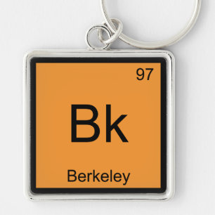 Porte-clés Bk - Symbole de l'élément de chimie de Berkeley Ca