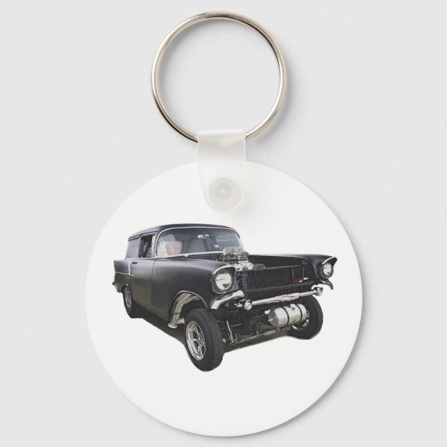 Porte-clés Black 1957 Chevy livraison chariot de livraison de (Recto)