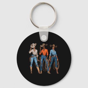 Porte-clés Black African American Cowgirl Western Country Rod