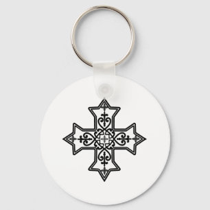 Porte-clés Black and White Coptic Cross