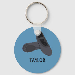 Porte-clés Black Ballet Shoes Blue Personalized