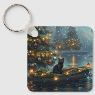 Porte-clés Black Cat Noël Festive Voyage