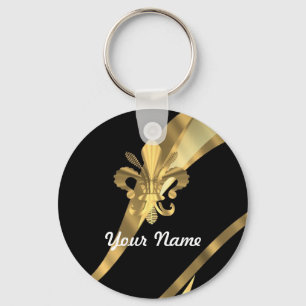 Porte-clés Black & gold fleur de lys