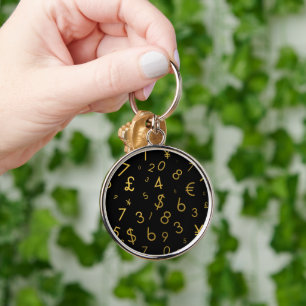 Porte-clés Black Gold Luxury Numéros Devise Symboles Motif