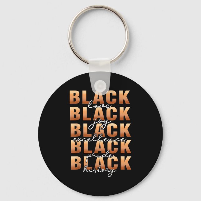 Porte-clés Black History Black Love Joy Exellence Pride Melan (Recto)